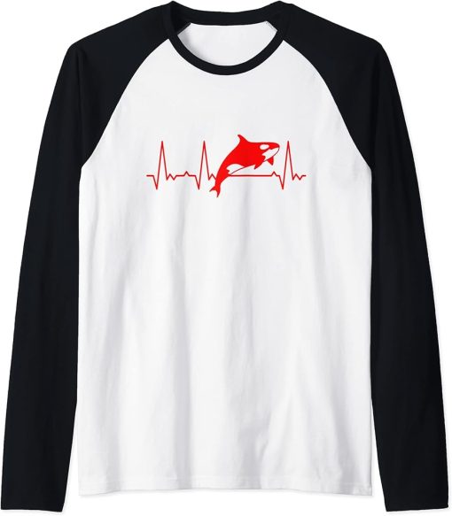 Heartbeat Orca Raglan Baseball Tee