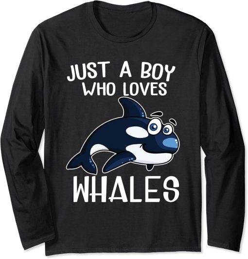 Just A Girl Who Loves Orcas Orcas Lover Nature Wildlife Long Sleeve T-Shirt